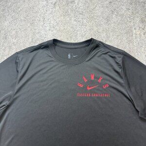 Atlanta Hawks Nike Shirt Men L Black DRI-FIT Performance Crew Neck Short Sleeve